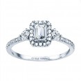 Rm1345e-14k White Gold Emerald Cut Halo Diamond Semi Mount Engagement Ring