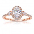 Rm1345vrs-14k Rose Gold Oval Cut Halo Diamond Semi Mount Engagement Ring