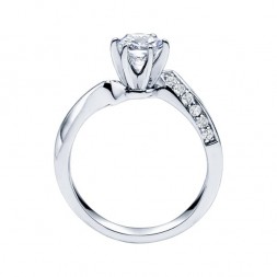 Rm1349-14k White Gold Classic Semi Mount Engagement Ring