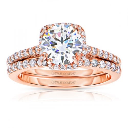 Rm1387-14k White Gold Round Cut Halo Diamond Semi Mount Engagement Ring