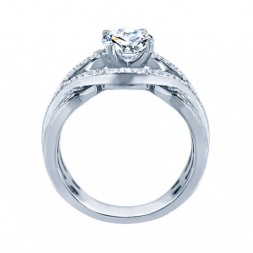 Rm1413-14k White Gold Infinity Semi Mount Engagement Ring