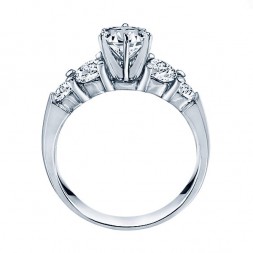 Rm504-14k White Gold Classic Semi Mount Engagement Ring
