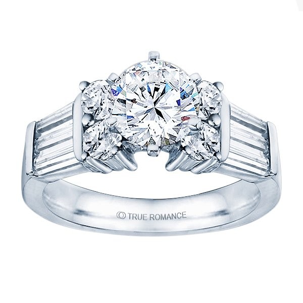 Rm509-14k White Gold Classic Semi Mount Engagement Ring