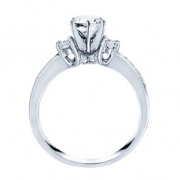 Rm576-14k White Gold Classic Semi Mount Engagement Ring
