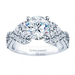 Rm985-14k White Gold Infinity Semi Mount Engagement Ring