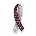Breast Cancer Awareness Dia & Pink Sapphire Slide