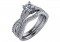 14 KT White Gold .86CTTW Twisted Engagement Ring