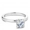 Noam Carver White Gold Peg Head Semi Mount Solitaire Engagement Ring with Diamond Accents (0.04 CTW)