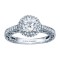 Rm1403 -14k White Gold Round Cut Double Halo Diamond Vintage Semi Mount Engagement Ring