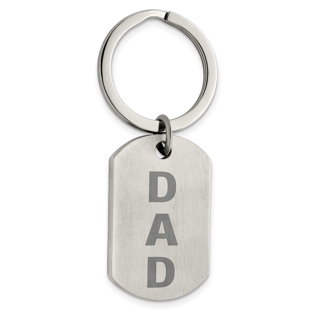 Stainless Steel Brushed Lasered Dad Key Ring