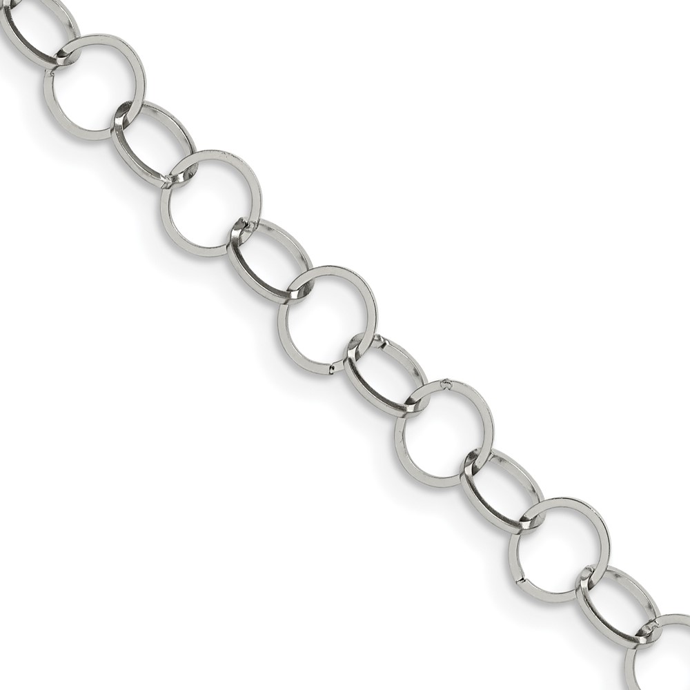 Stainless Steel Polished 8mm Circle Link 22in Necklace