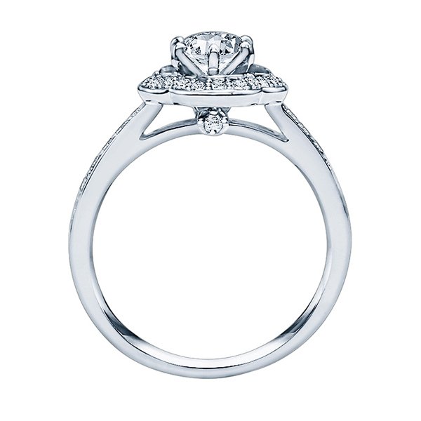 Rm1347-14k White Gold Round Cut Halo Diamond Semi Mount Engagement Ring ...